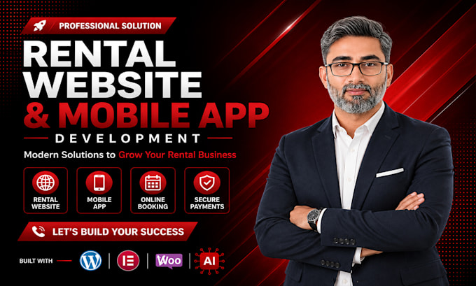create an ai rental business website and mobile app with complete system