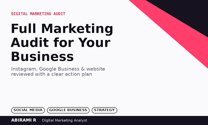 do a complete digital marketing audit for your small business