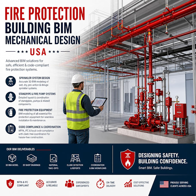 fire protection building bim mechanical design USA