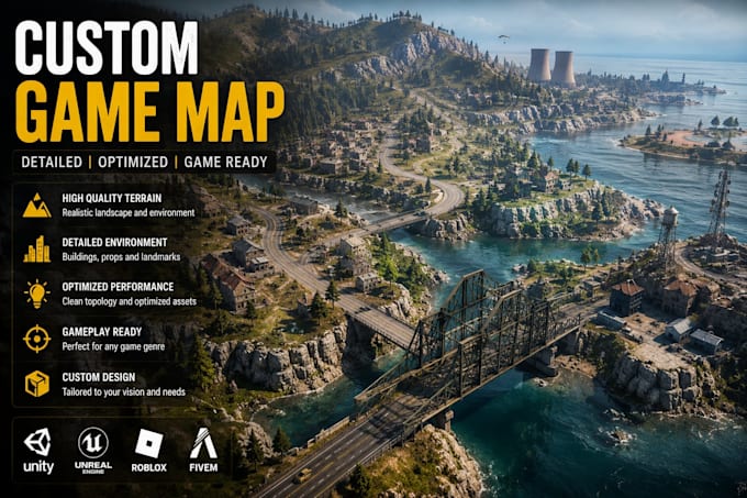design custom 3d game map, site map, illustrated map, fantasy game map, scifi