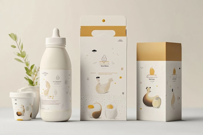 illustrated, fun product packaging or label