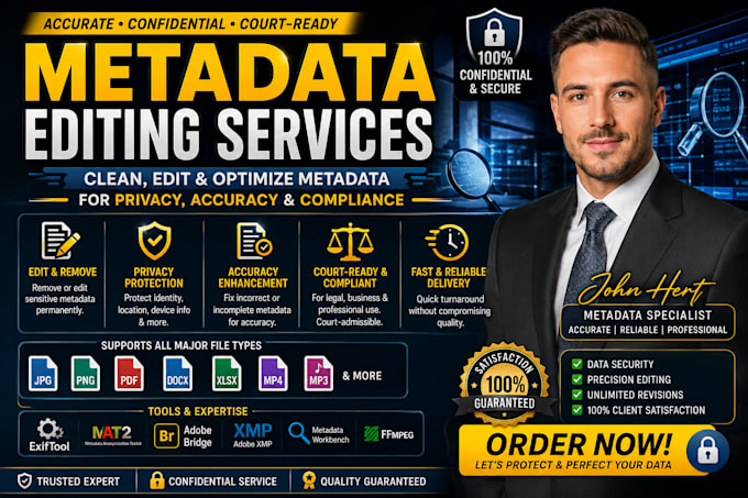 edit metadata, remove metadata, analyze exif data and digital forensic metadata