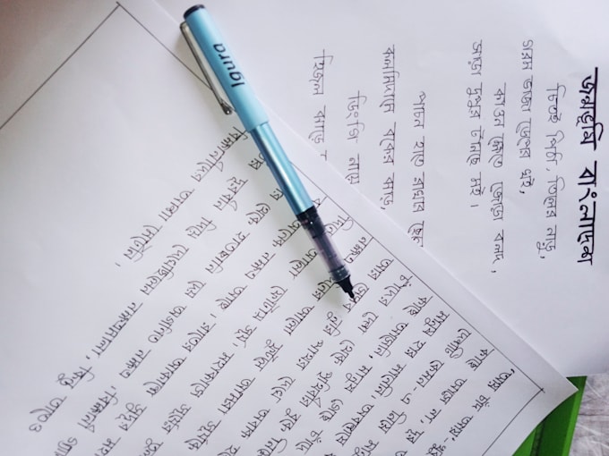 write everything in beautiful bangla handwriting