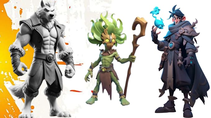 create custom 3d character models for games, animation, and 3d printing