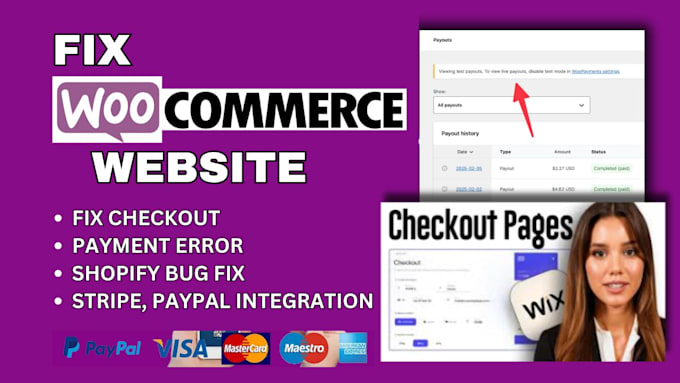 fix woocommerce checkout, paypal, stripe, klarna, wix errors and payment issues