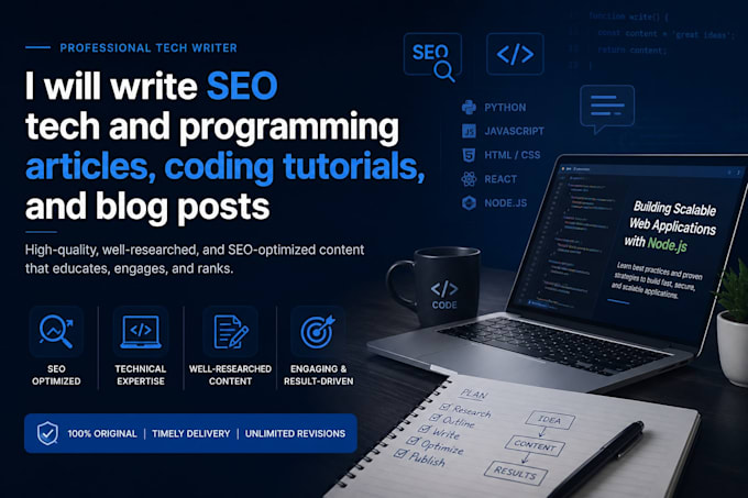 write SEO, tech, and programming articles or blog posts