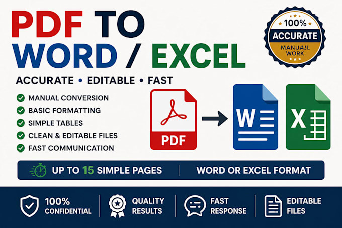 convert PDF to editable word or excel manually