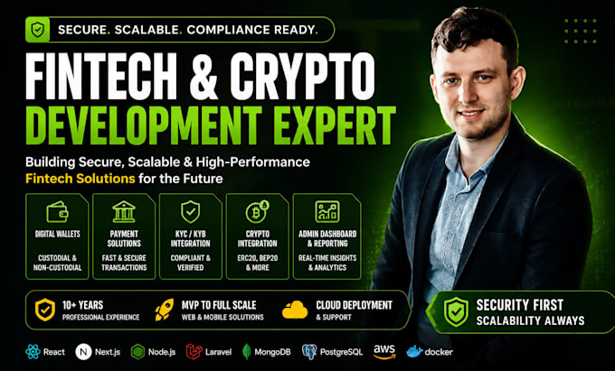 develop a secure fintech app, crypto wallet app, payment app, blockchain payment