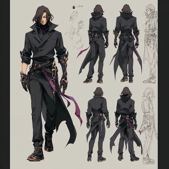 draw custom character sheet, reference sheet design