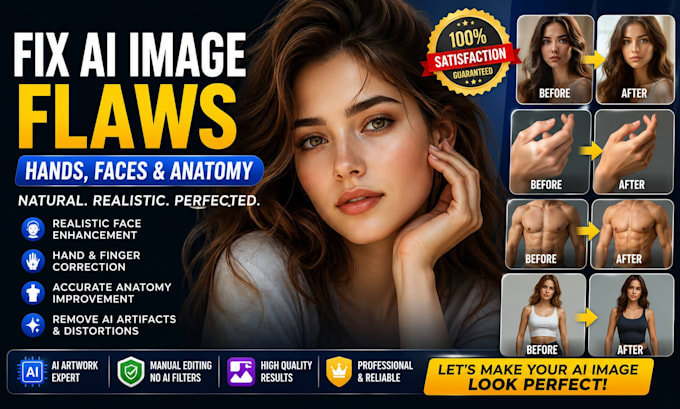 fix ai image flaws, hands, faces, and anatomy