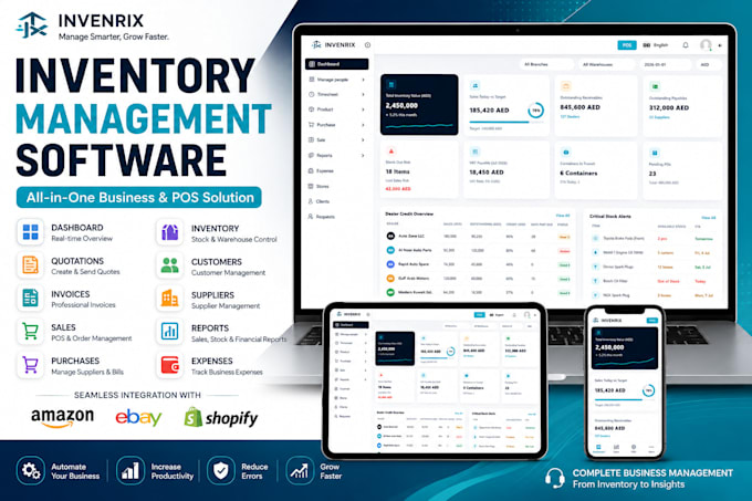 build custom inventory management, pos, erp and billing software