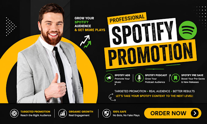 promote spotify ads, spotify podcast, and spotify pre save