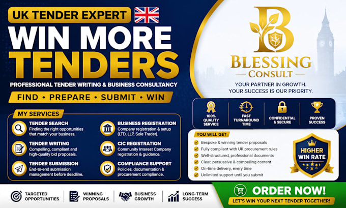 write UK tender proposals, bids and procurement documents