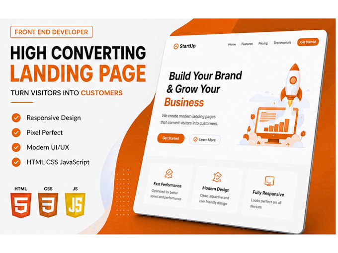 design and develop a responsive landing page