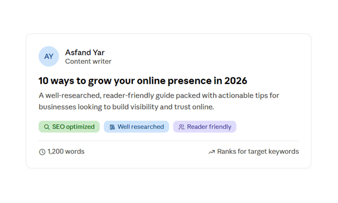 write high quality articles and content that converts