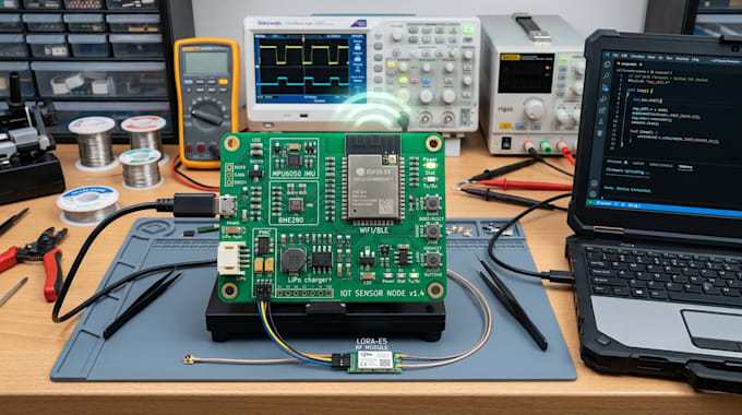 develop custom iot devices with pcb, firmware, and wireless connectivity