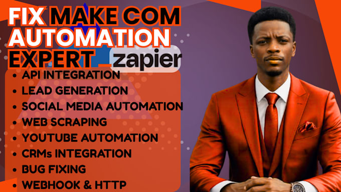 fix, setup make com automation, zapier automation, airtable database, make com