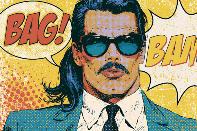 draw in comic style and retro colors