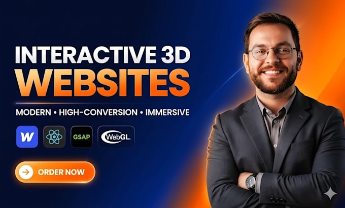 build gsap animation, webgl, threejs, interactive 3d website, landing page react
