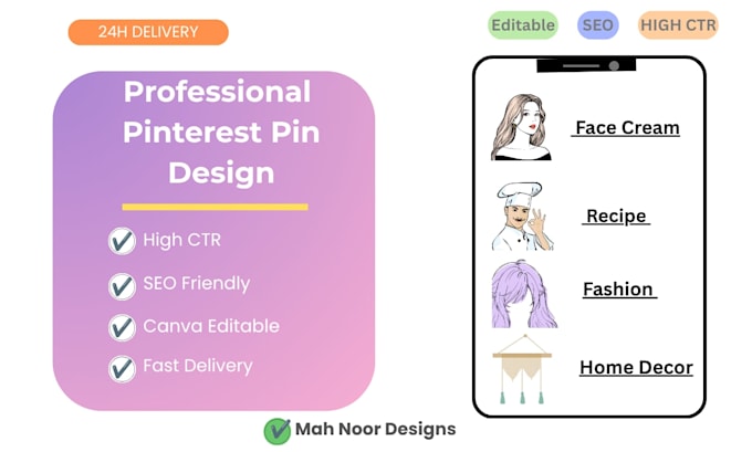 design professional pinterest pins