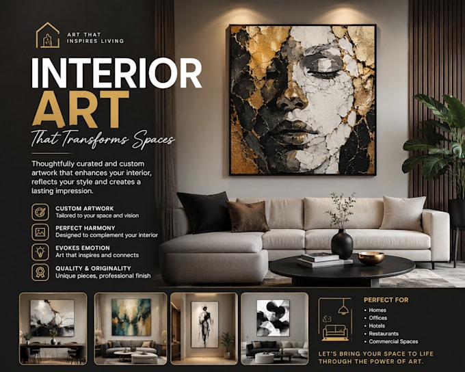 make an interior art piece design to beautify your space