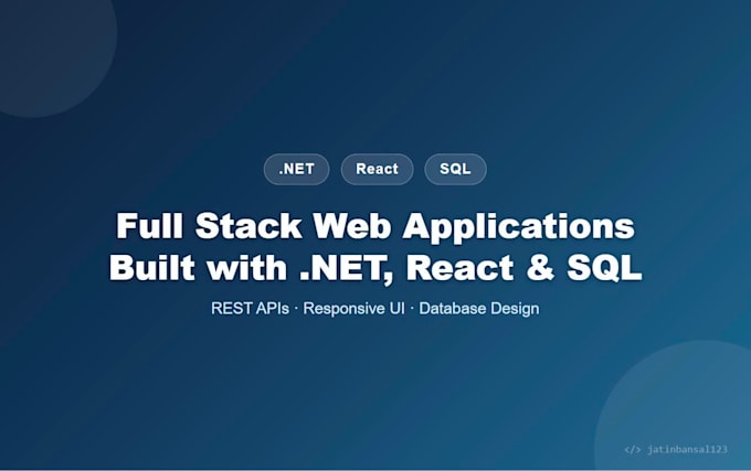 build full stack web applications using net react and sql