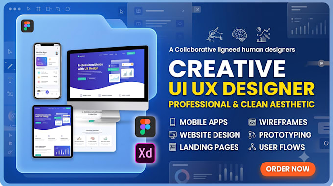design professional clean UI UX for your app or website