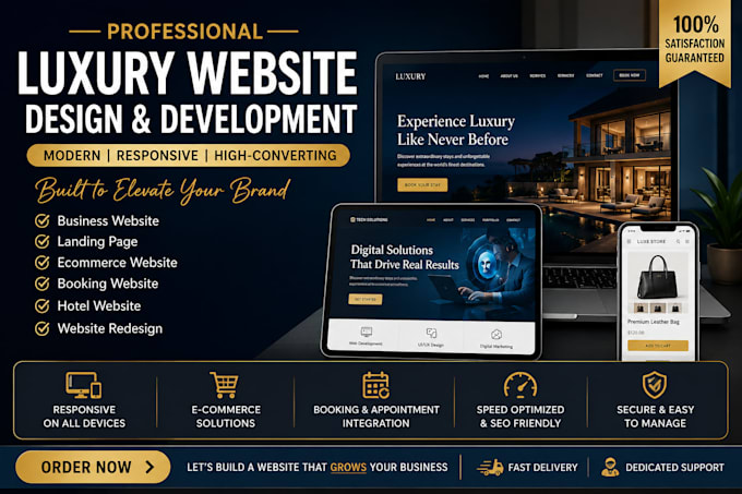 build a luxury website, business website or modern website