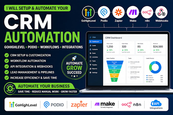 build CRM automation workflows and integrations