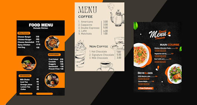 design professional and premium menu designs