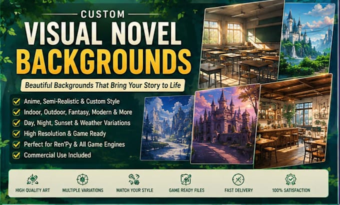 create custom anime visual novel backgrounds for renpy and indie games