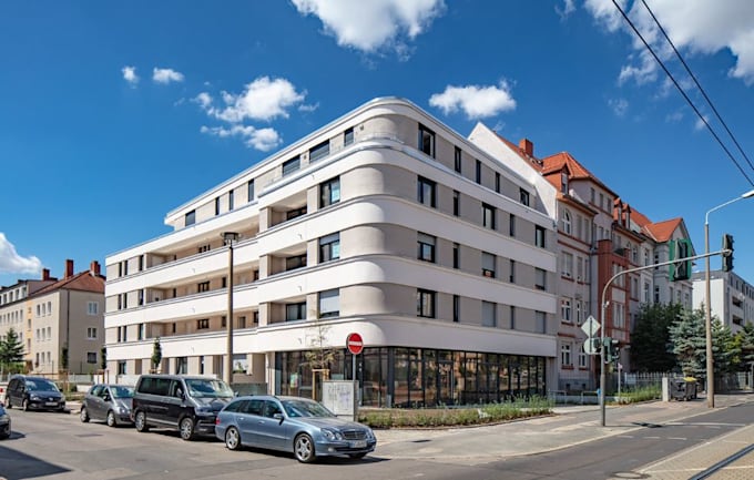 render multi unit apartment layout, motel 3d exterior design, cgi outdoor visual