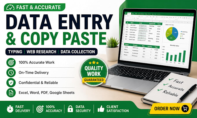 do data entry, copy paste, typing and web research