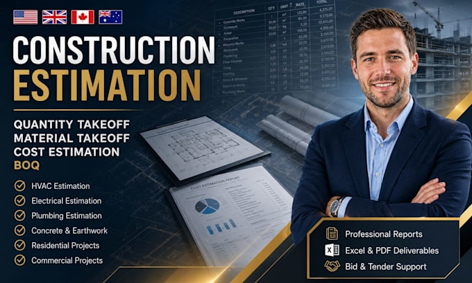 do construction estimation material takeoff boq hvac electrical plumbing