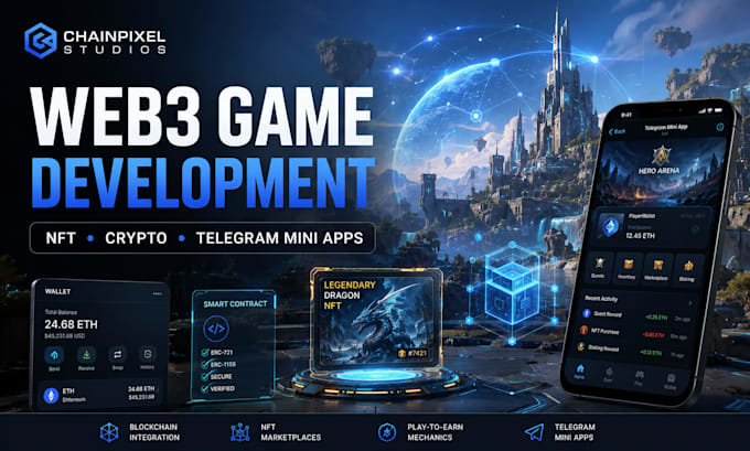 develop web3 crypto game, nft game and telegram mini app