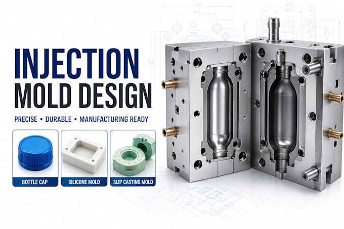 design injection mold, silicone mold, slip casting and 3d cad