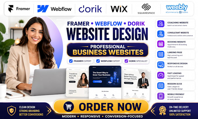 design framer webflow dorik coaching consultant booking website