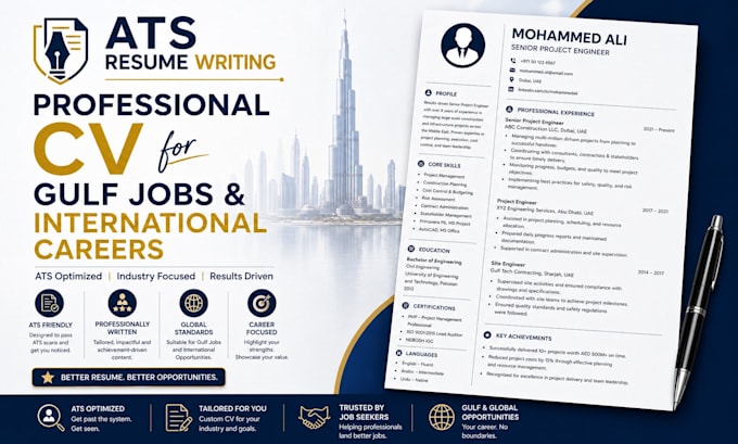 write professional ats friendly resume and CV