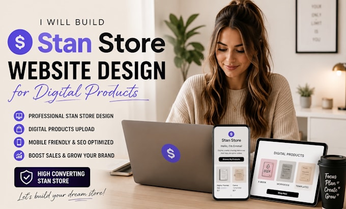 build stan store website design for digital products