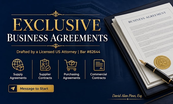 prepare a legally binding exclusive supplier contract