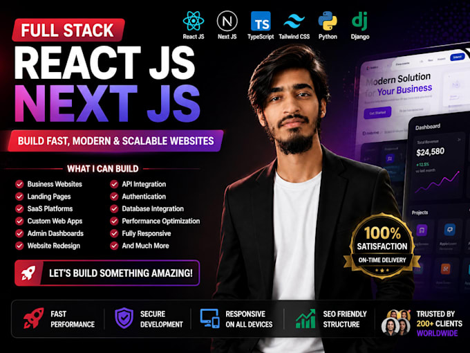 website development as a full stack react next js developer