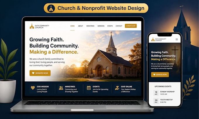 build a church website with donations