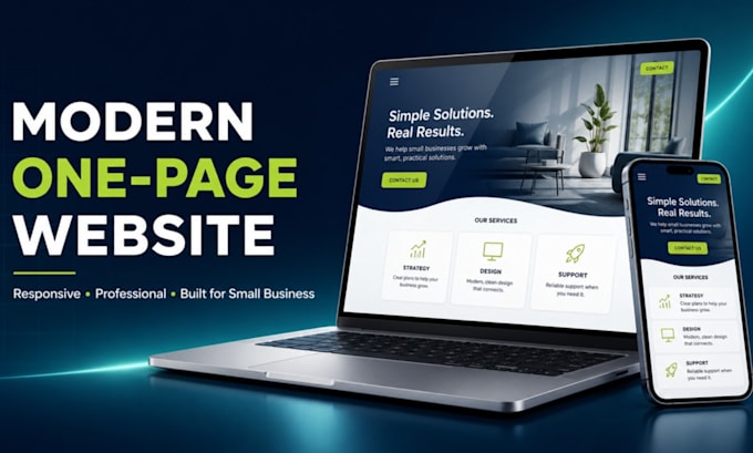 build a modern one page website for your small business