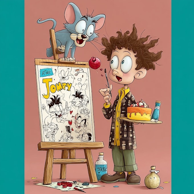 draw cartoon style illustration