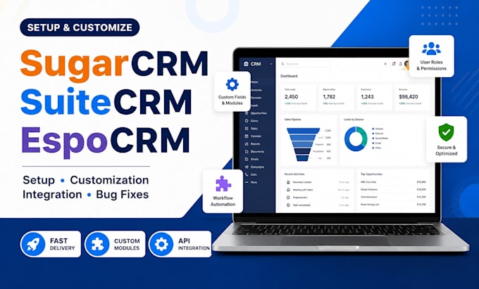 customize sugarcrm suitecrm espocrm installations and fixes