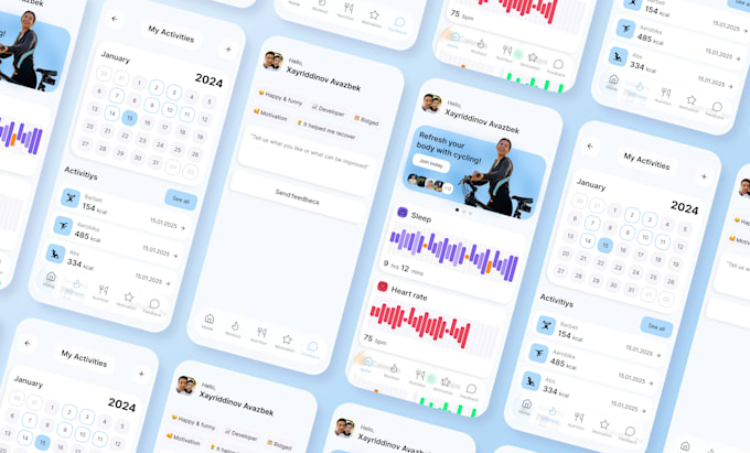 do mobail app and web site UX UI design in figma