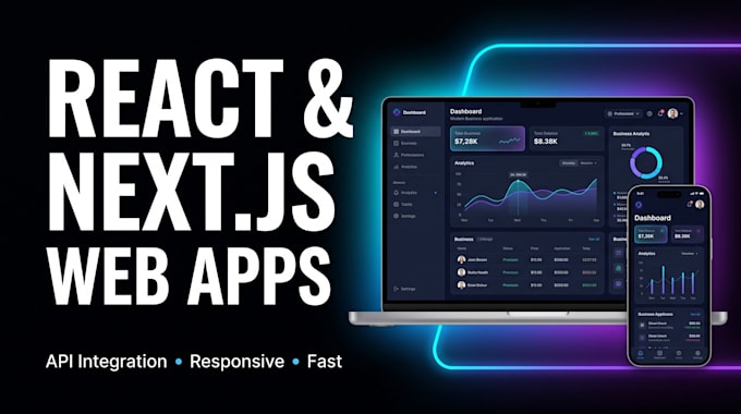 develop react and nextjs web apps with API integration