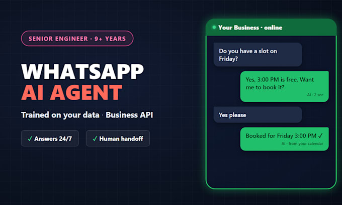 build a whatsapp ai agent on the business API that answers from your data