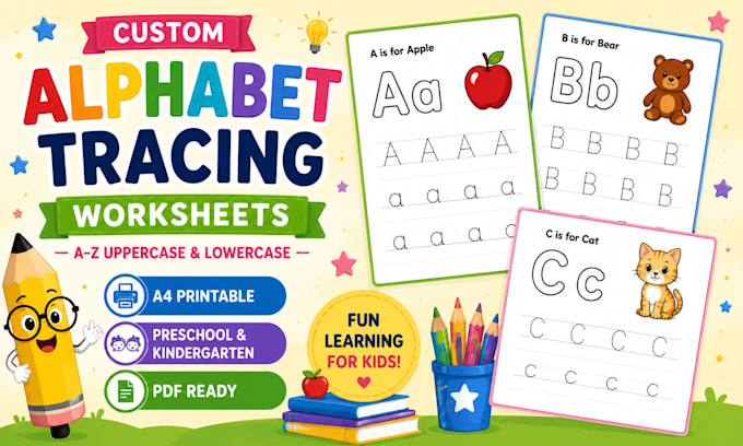 design printable alphabet tracing worksheets