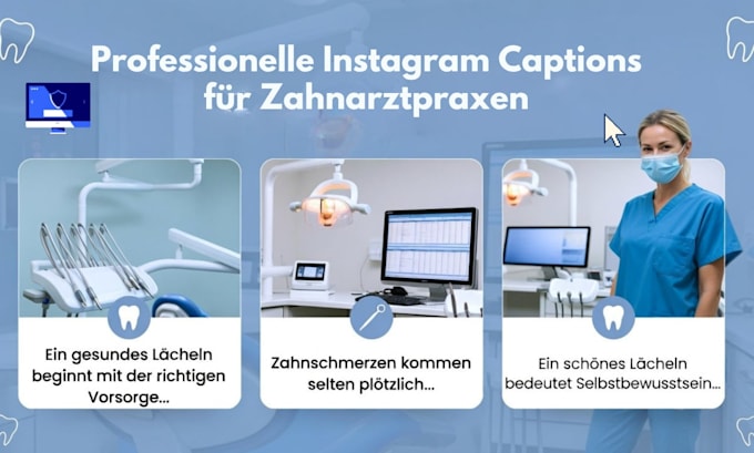 create instagram captions and carousels for dental practices